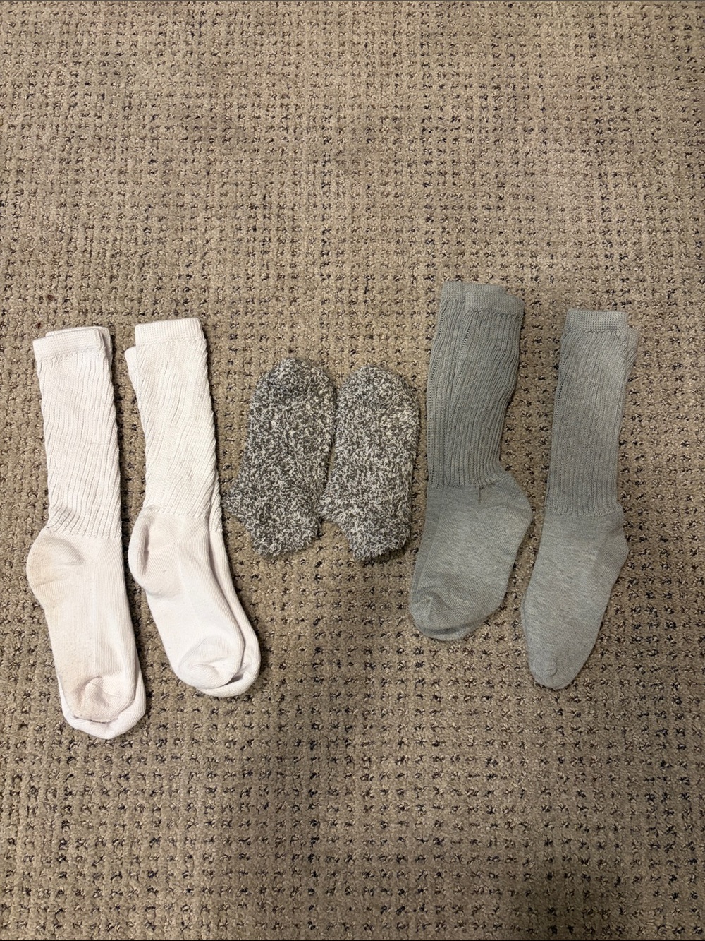 Crew & Cabin Socks - White, Gray, Heather Gray